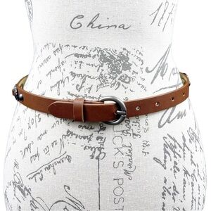 Western Faux Leather Tan Belt